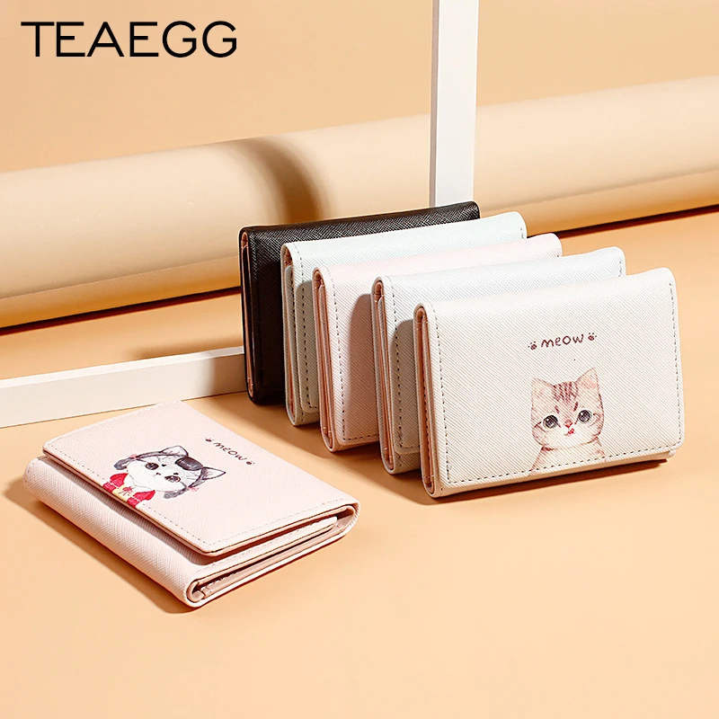 TEAEGG женский милый кошелек с кошкой Женский карамельного цвета брендовый дизайн