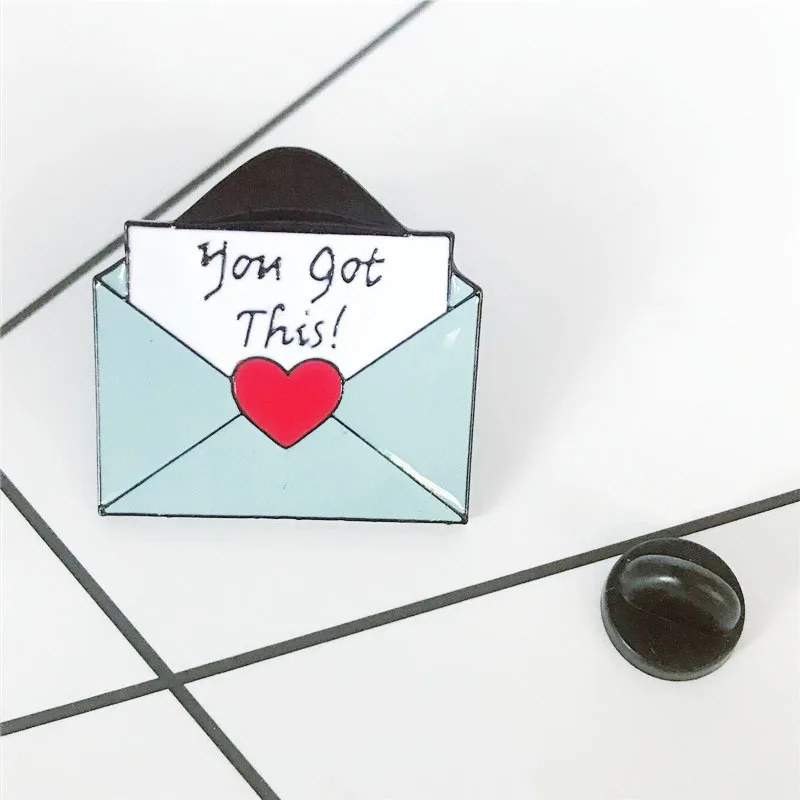 Любовь брошь в виде конверта для женщин Фиолетовый Синий простое джинсовое