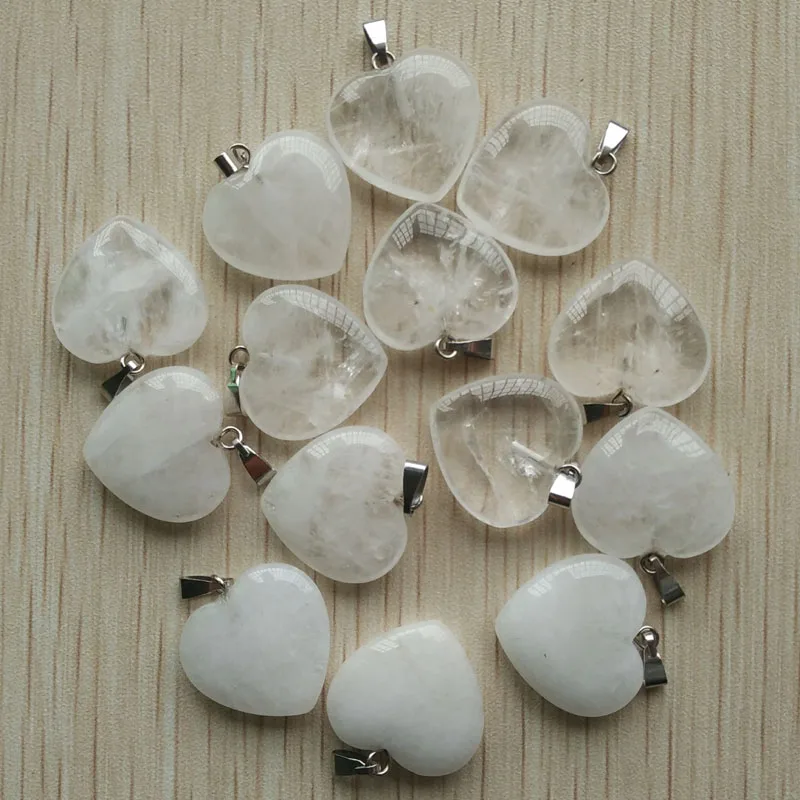 Подвески в форме сердца из натурального кристалла 20 мм 50 шт./лот для изготовления