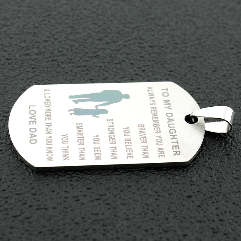 JWEIJIAO модные ожерелья из нержавеющей стали для моей дочери Подвески Love Dad ID Tag DIY