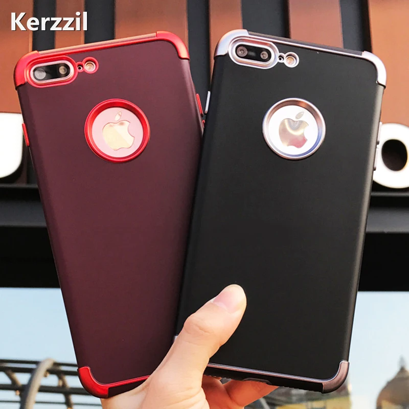 Kerzzil Luxury Plating Scrub Protective case For iPhone X 10 Cover Bumper On The for 6 6s 7 8 Plus Case Silicone |