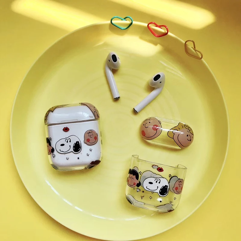 Для AirPods Pro мультфильм Charlie Peanuts собака Bluetooth гарнитура наушники Прозрачный жесткий чехол для AirPods 1 2 3 Крышка для наушников