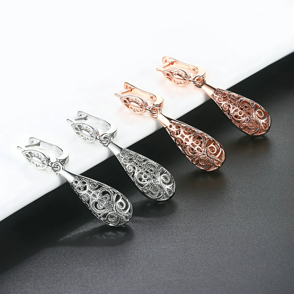 Серьги женские в этническом стиле розовое золото серебро свадебные украшения