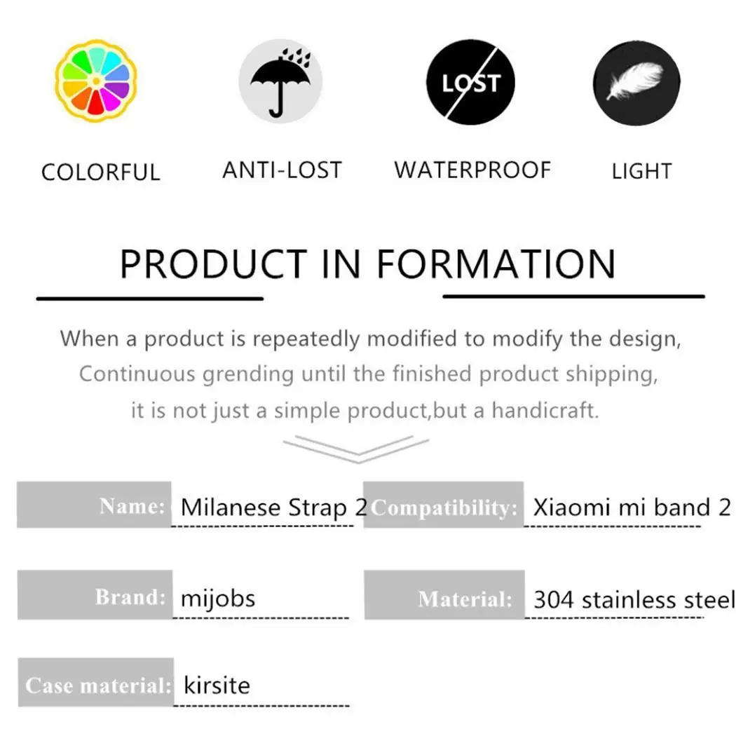 Модный уникальный унисекс металлические ремешок на руку 1 шт. для Xiao mi Hook Buckle 15-22