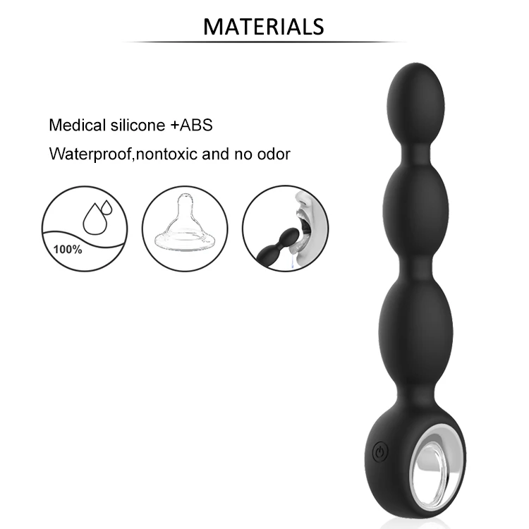 Anal Sex Toys For Men Vibrator Rotation Beads Male Prostate Massage Masturbator Butt Plug Silicone Erotic |