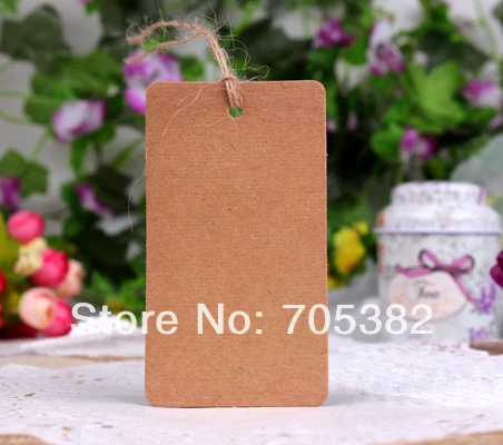 

3.9x7.8cm( With cord) DIY Multifunction Kraft Blank Hang tag Gift tags Price label bookmark (aa-566)