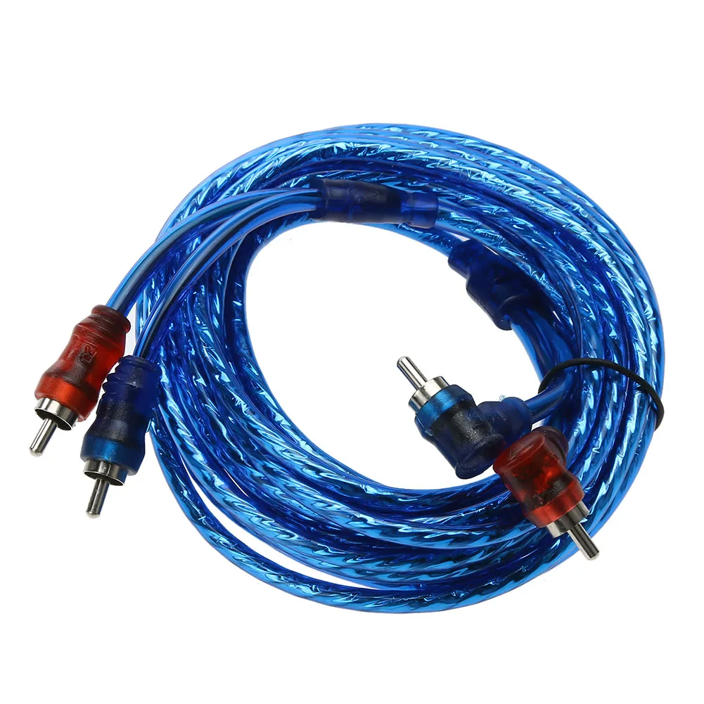 5 м 2 RCA на 2 RCA штекер автомобильный аудио усилитель Плетеный Чистый медный кабель провод линия для домашнего кинотеатра цифровая стерео Hi-Fi система