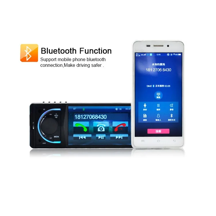 4 1 ''дюймовый автомобиль радио 12 В Bluetooth Авторадио Din автомобильных аудио