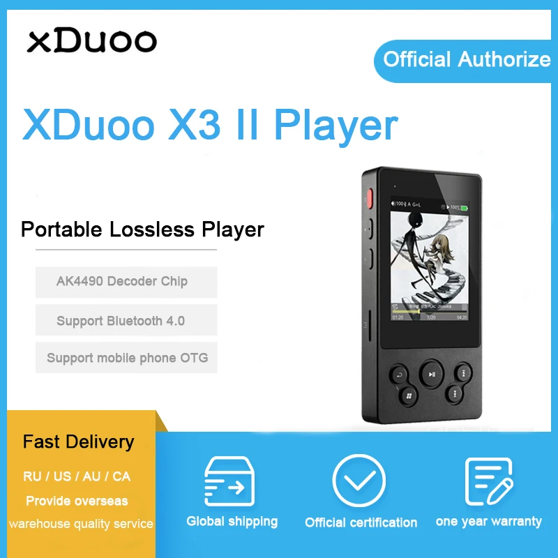 XDuoo X3II X3 II USB DAC MP3-плеер Bluetooth 4,0 AK4490 Портативный HI FI Mp 3 музыкальный плеер DSD128 без потерь Mp3/WAV/FLAC