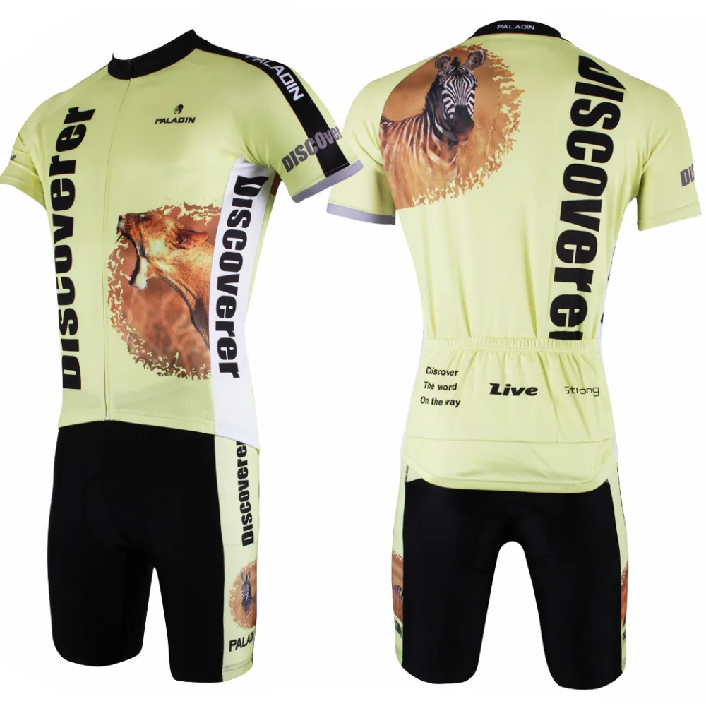 Откройте для себя мир на пути мужские с коротким рукавом Велоспорт Джерси Желтый