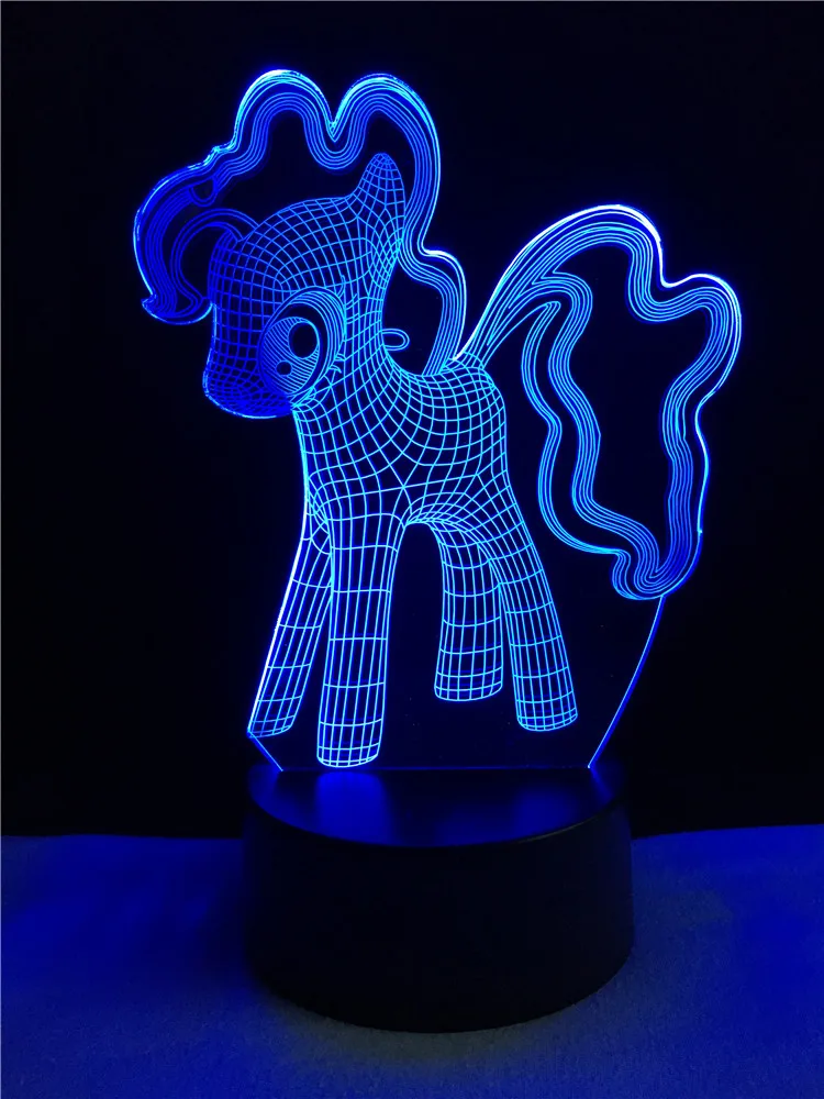 Лидер продаж Черная пятница животного прекрасный единорог светодиодный 3d-ночник многоцветный RGB лампы Рождественский декоративный подарок мультфильм бумажный фонарик