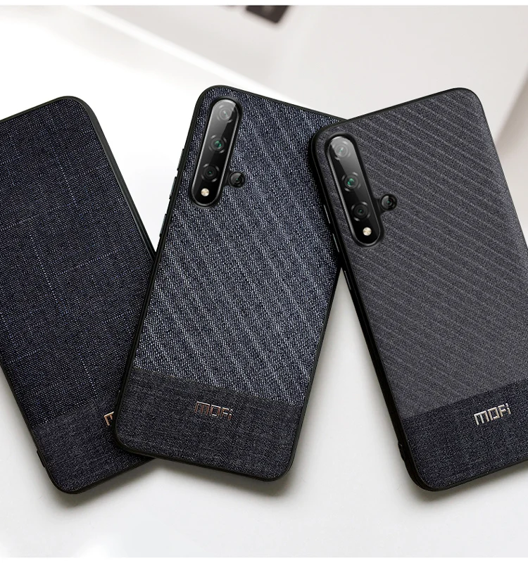 Чехол Mofi для Honor 20 Pro, чехол для huawei Honor 20 Pro, чехол для Honor 20, тканевый чехол для джентльмена, ручная работа для huawei Honor 20