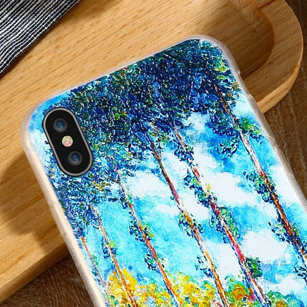 CASEIER 3D Releif Monet Painting Phone Case For iPhone 7 Plus Soft TPU Silicone Cases 5s 6 6s 8 X Fundas Capinha |