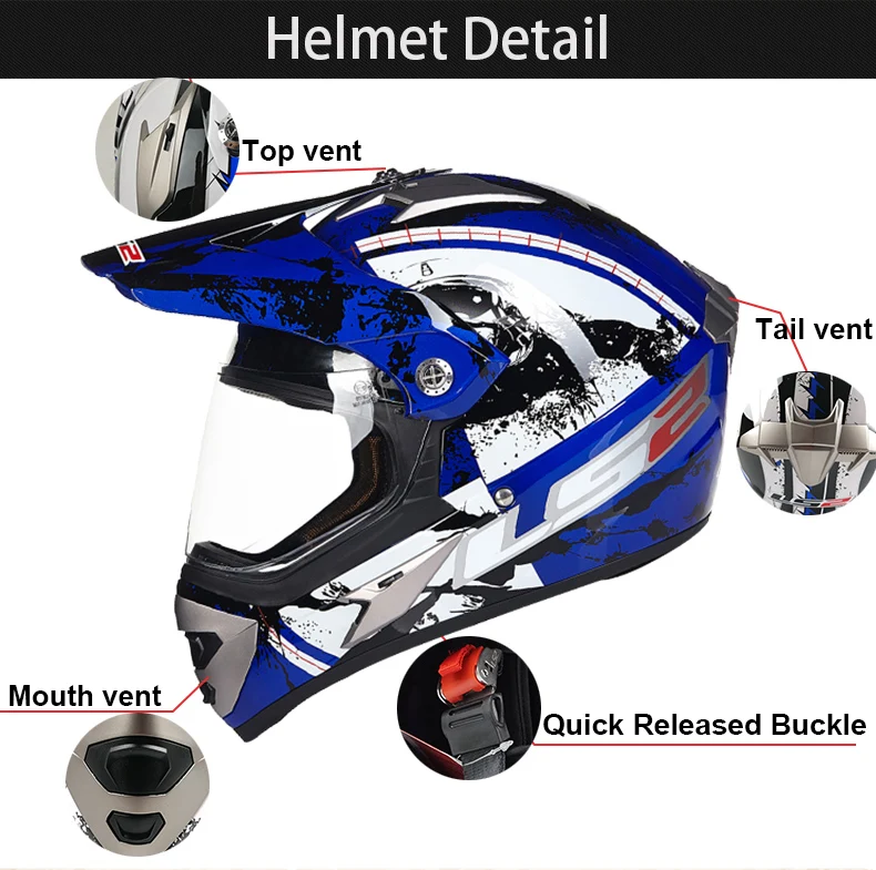LS2 MX433 внедорожный мотоциклетный шлем с ветрозащитным щитом ATV dirt bike enduro мотокроссные шлемы для мужчин и женщин костюм утвержденный ECE