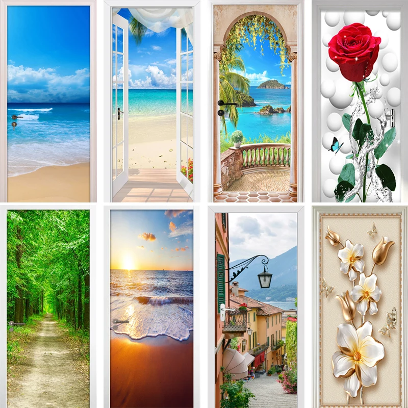 Водостойкие виниловые обои для двери спальни самоклеящиеся наклейки на