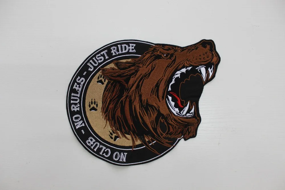

Roaring Bear Embroidery Patches Motorcycle Biker for Jacket Back 32cm * 25 cm