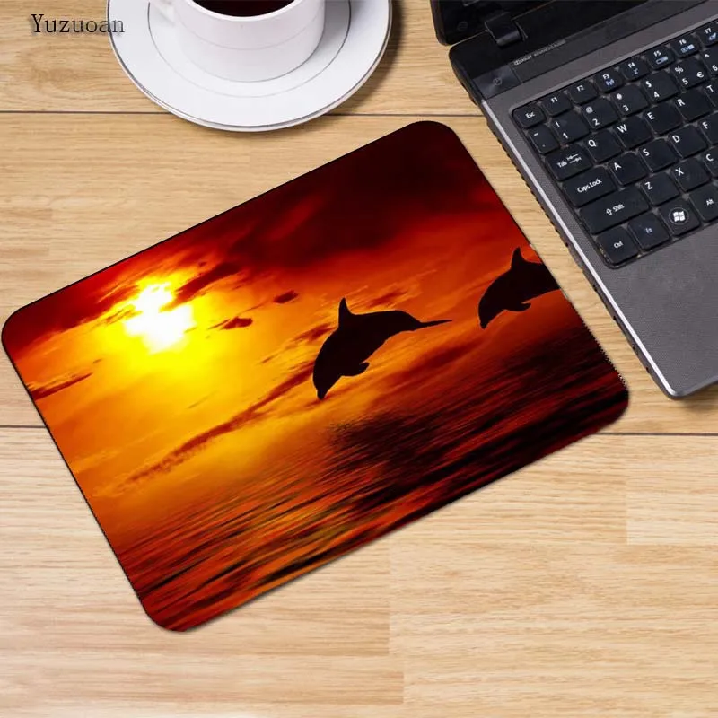 Коврик для мыши Yuzuoan Dolphins Jump out the Sea компьютерный игровой коврик 18*22 см 20*25 25*29