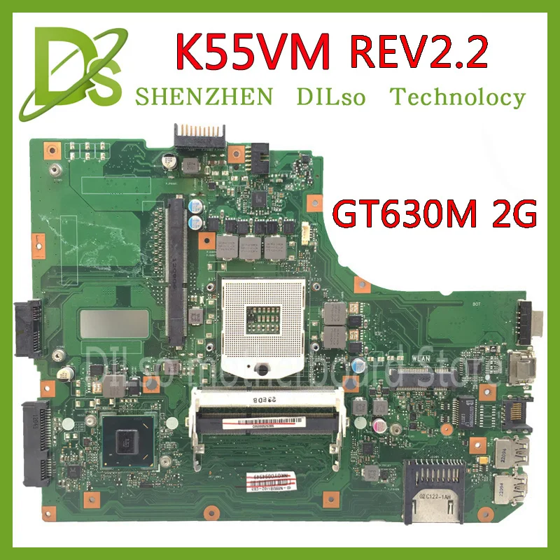 KEFU K55VM материнская плата для ASUS K55VM K55V K55 K55VJ материнская плата для ноутбука K55VM PGA 989 GT630 2GB REV 2,2 тестовая оригинальная материнская плата