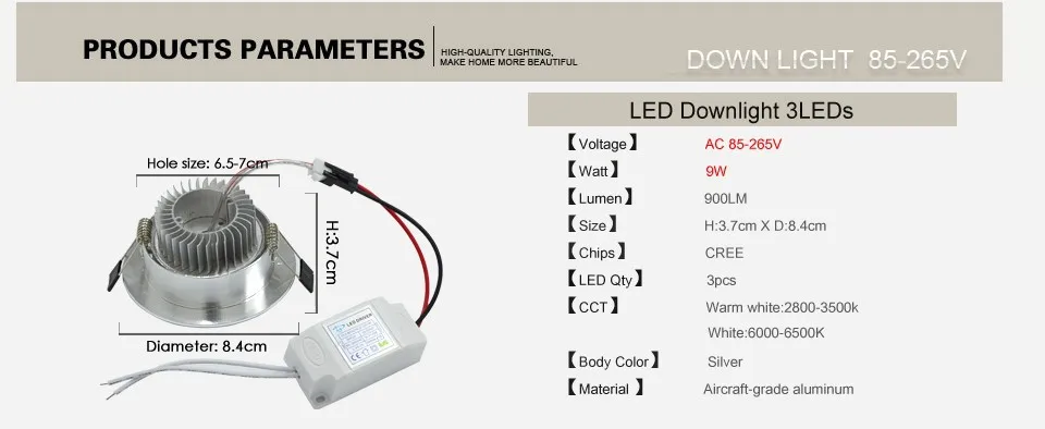 1 шт. AC85V-265V 9 Вт/15 Вт/21 Вт потолочный Epistar Светодиодный светильник встраиваемый Точечный светильник+ светодиодный драйвер для домашнего освещения Прямая поставка