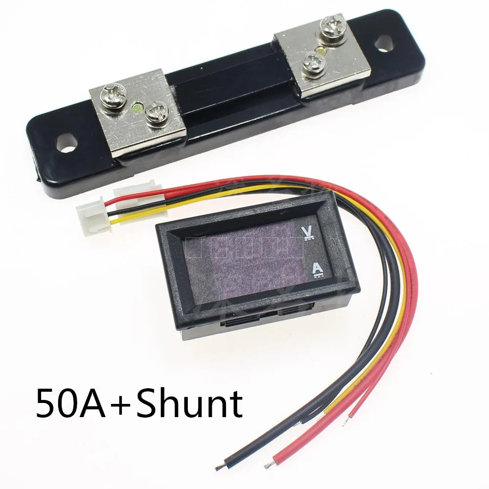 Mini 0.28inch  LED Digital Voltmeter Ammeter DC 100V 50A  Volt Ampere Meter Amperemeter Voltage Indicator Tester  with shunt