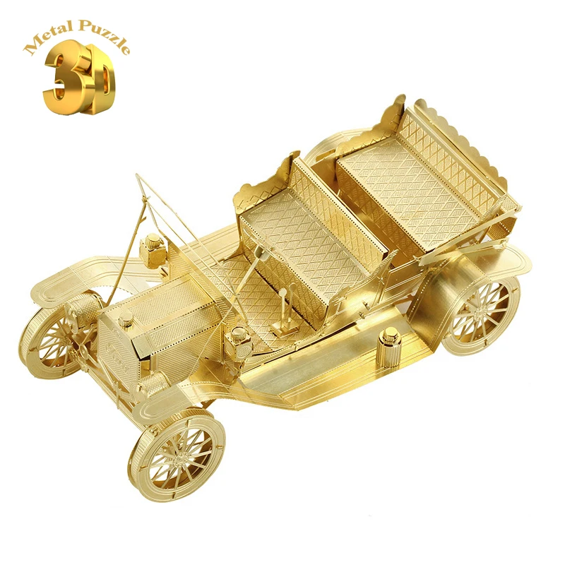 3D Puzzle Metal DIY Assembled Ford Vintage Car Old Fashion Cars Model Leisure Handwork Children Kids's Favorite Toys Gift Golden | Игрушки