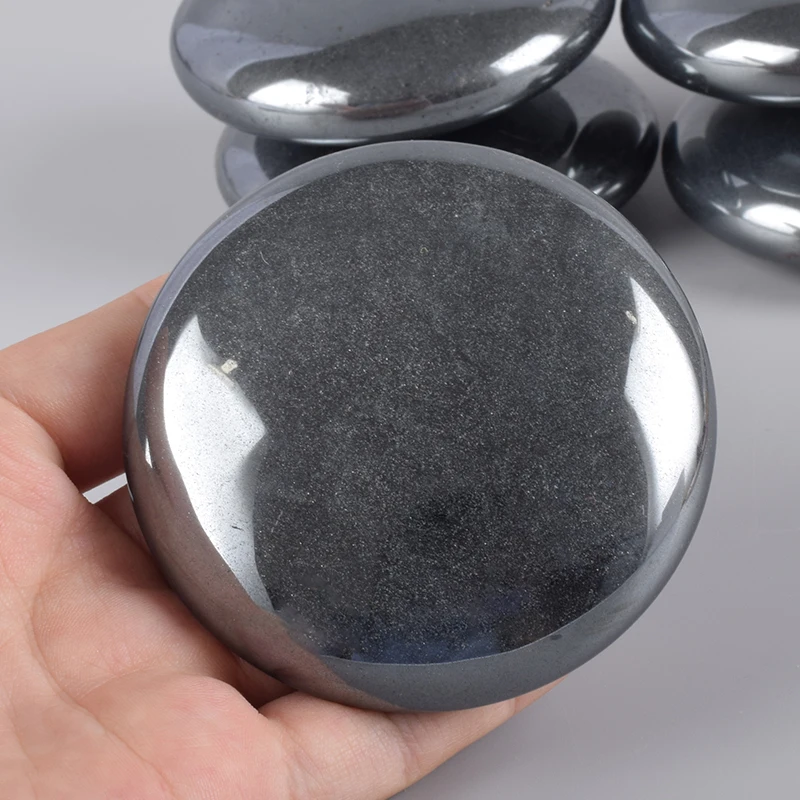 

260g Palm Stone Hematite Chakra Hot Massage Natural Crystal Mineral Quartz Meditation Spiritual Healing Energy Stone Decor Craft