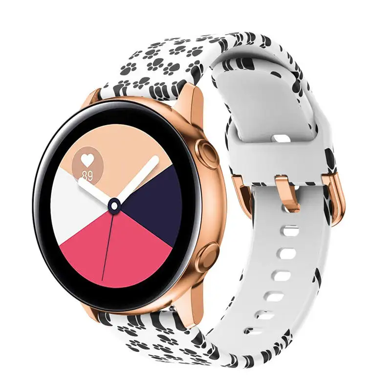 Силиконовый напечатанный ремешок на запястье для samsung Galaxy Watch 42 мм/Активный 40 мм Смарт часы носимые аксессуары для женщин/женщин