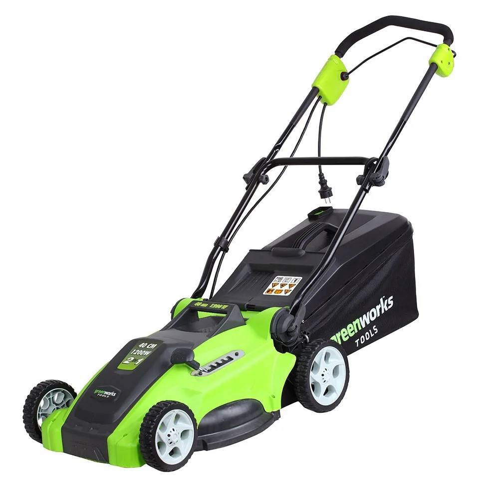 Газонокосилка электрическая Greenworks GLM1240 (Мощность 1200 Вт ширина скашивания 400 мм