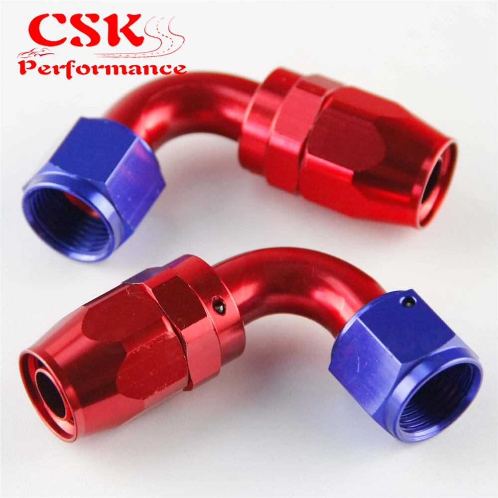 

2 Pcs 10AN 90 Degree Aluminum Swivel Hose End Fitting/Oil Fuel Line Hose Adapter Blue / Black