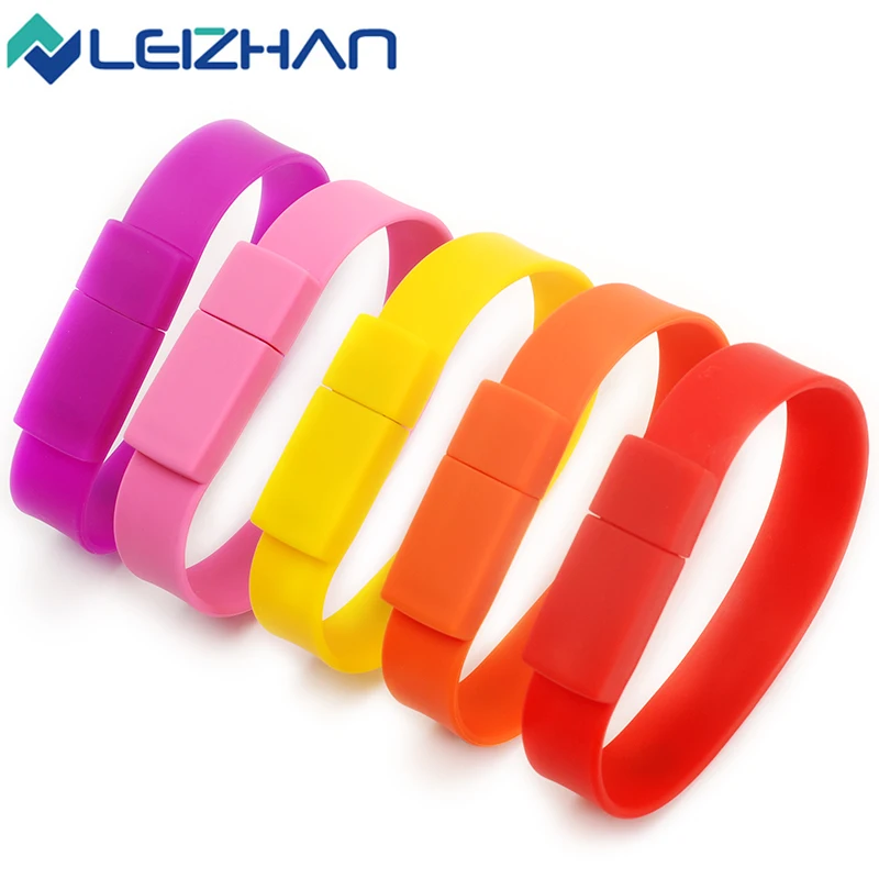 Leizhan usb флэш-накопитель 2.0 силиконовый браслет 4 г красочные Memory Stick 8 внешний Pendrive