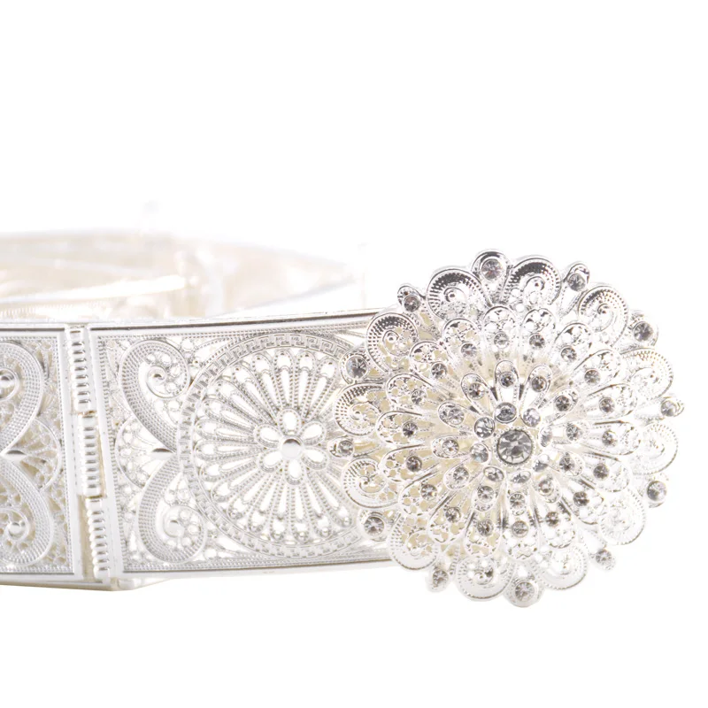 Fashion crystal cutout metal wedding belt designed for women wedding belt latest style jewelry belt