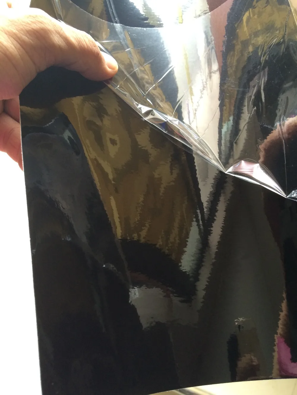 Ультраглянцевая Черная Виниловая пленка с 3 слоями синяя блестящая для