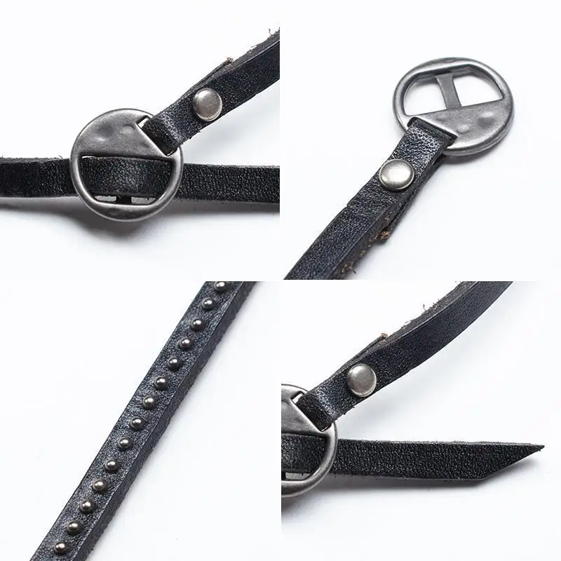 Женский ошейник из искусственной кожи с заклепками в стиле панк