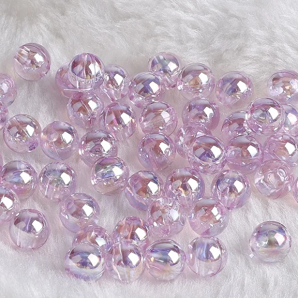 Light Purple Новое поступление 50 шт 8 мм AB Цвет Круглый акриловый свободный разделитель бисер бусины для DIY ювелирные изделия ручной работы аксессуары - Цвет: Light Purple