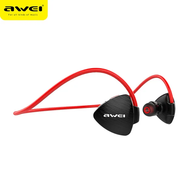 Red DRXENN Awei A847bl Bluetooth наушники водонепроницаемые спортивные беговые беспроводные наушники стерео бас гарнитура с микрофоном - Color: Red