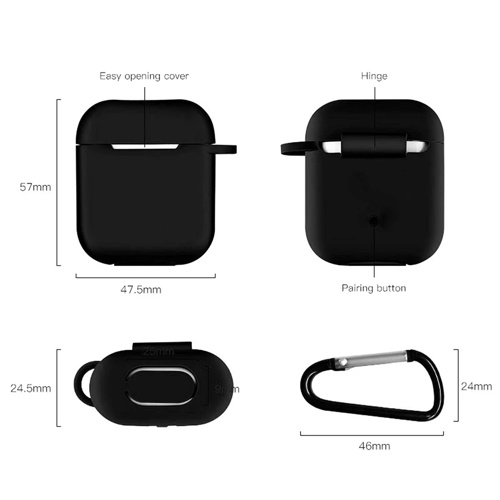 Сплошной цвет силиконовый пылезащитный чехол для Apple Airpods Charge Box