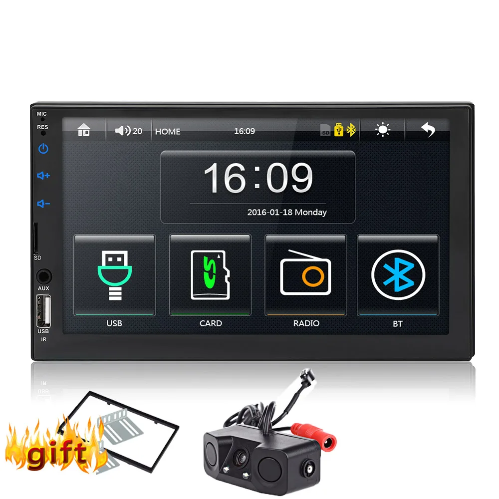 with PZ451 2 din автомагнитола " HD сенсорный экран плеер mirrorlink Android 9 Iphone MP5/SD/FM/MP4/USB/AUX/Bluetooth Авто Аудио для камеры - Цвет: with PZ451
