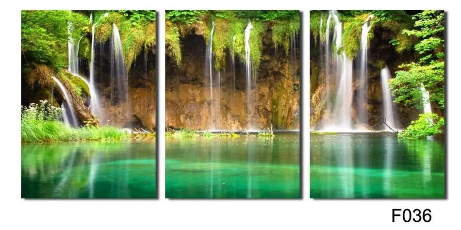 Wall Art Painting Canvas Strong Waterfall Natural Modern Picture Home Decor | Дом и сад