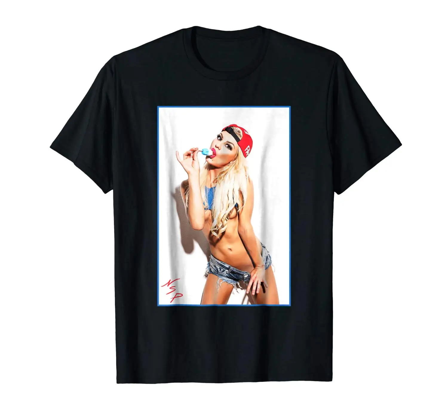 

Beautiful on T-Shirt - "Ice Pop Pinup #1" Printed T Shirt 2018 Fashion Brand Top Tee Colour Funny Printed