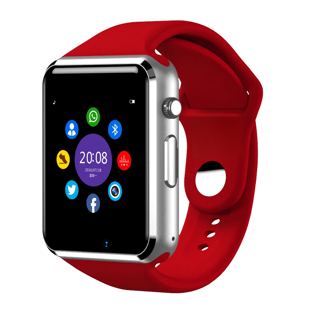 red SENBONO A1, Bluetooth, Смарт-часы, мужские, камера, sim-карта, TF, спортивные, счетчик шагов, Смарт-часы для Android смартфона, русская T15 - Цвет: red