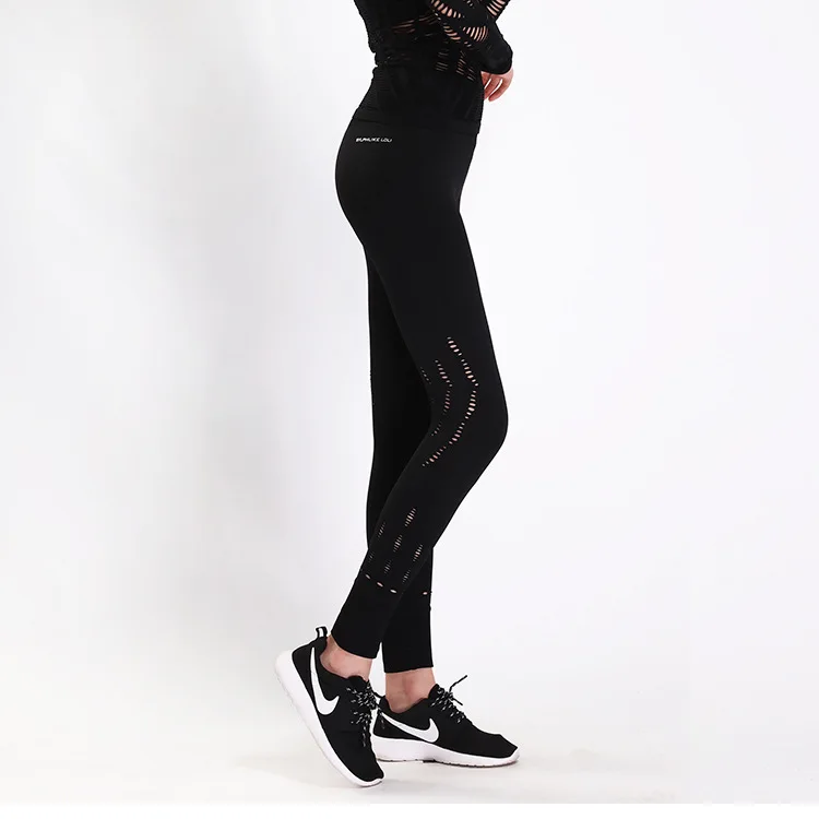 Kaywide Black Hollow Out Sexy Women Sport Tights Leggings High Waist Stretch Fitness Running Yoga Pants Gymnastics Gym Leggins | Спорт и