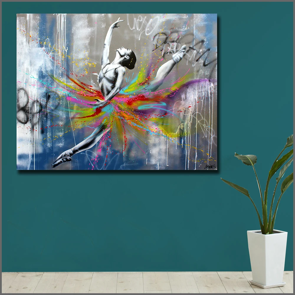 Большой размер Печать Граффити искусство уличный шар холст стены картины для