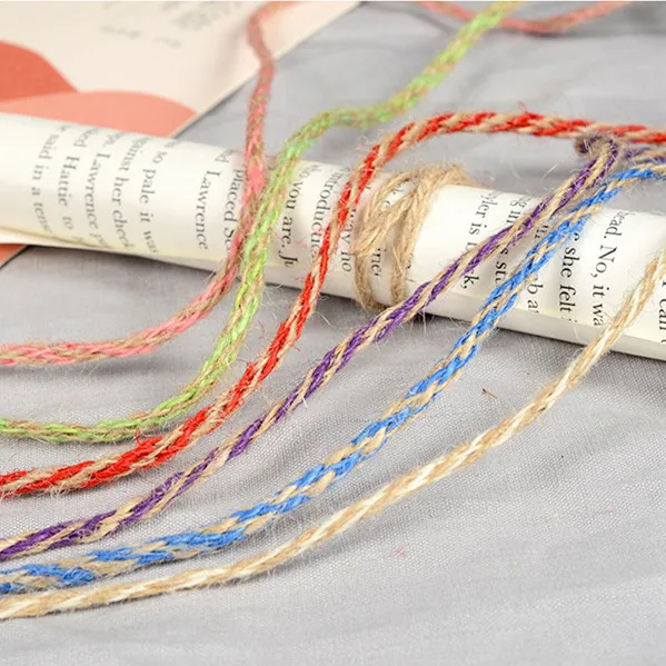 

Оптовая продажа льняная пеньковая лента смешанные цвета пеньковая лента рулон DIY Декор винтажные Свадебные украшения в деревенском стиле с...