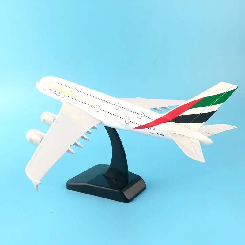 Модель самолета A380 20 см модель авиакомпании Эмираты металлическая твердая для