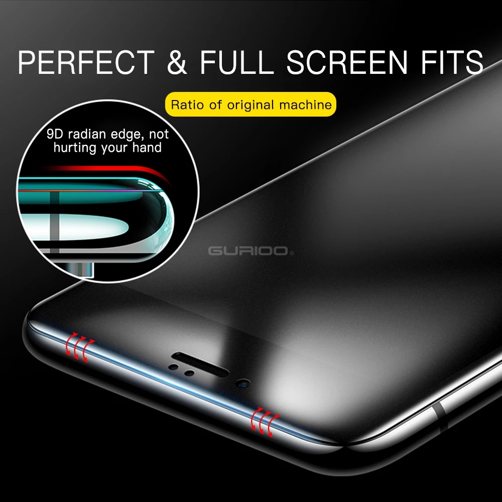 Матовое матовое полное покрытие закаленное стекло для iphone 6s 6 7 8 Plus X XR защита от