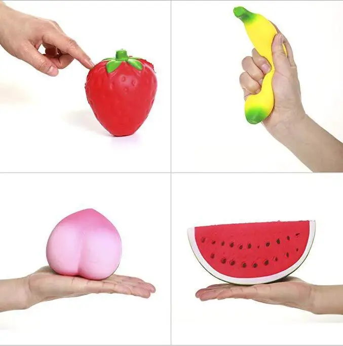 Rebound squishy фрукты серии клубника персик арбуз сжимая медленно отскок игрушка |