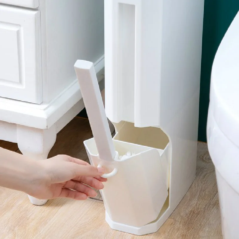 

Plastic Bathroom Toilet Brush Shelves Garbage Bag Storage Racks Holders Layers Case Organization Shelf Home Accessories Supplies