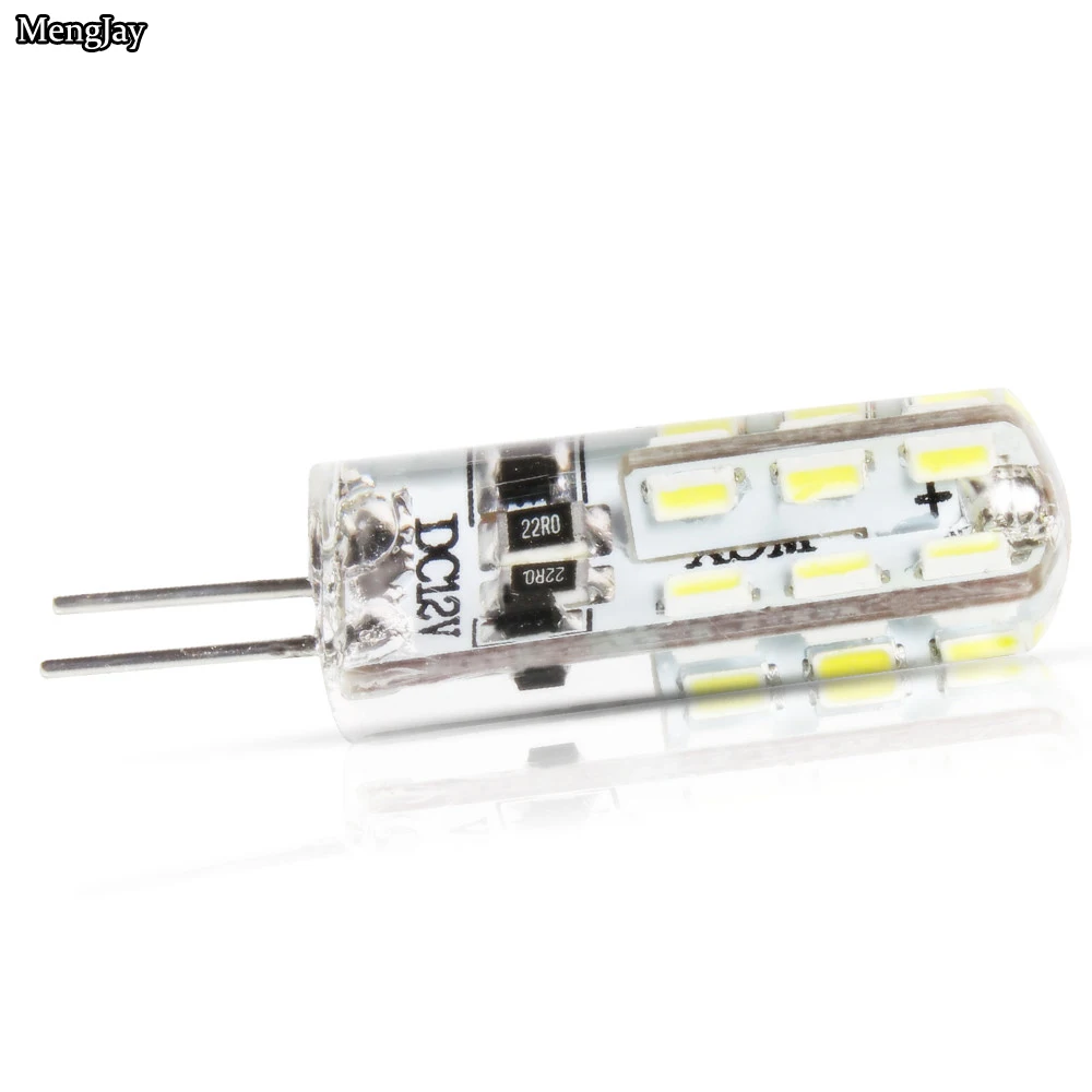 10 шт./лот G4 12 В постоянного тока 3 Вт Светодиодная лампа 24 светодиода SMD 3014 кукуруза