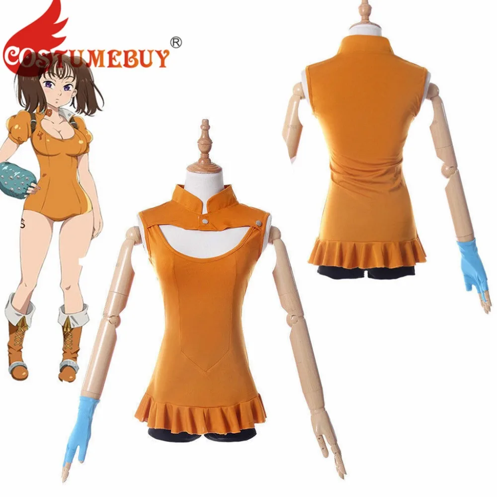 Costumebuy карнавальный костюм в стиле аниме; семь смертных грехов»; Костюмы для косплея Диана Топ и штаны костюм с перчатками Хэллоуин костюм L920