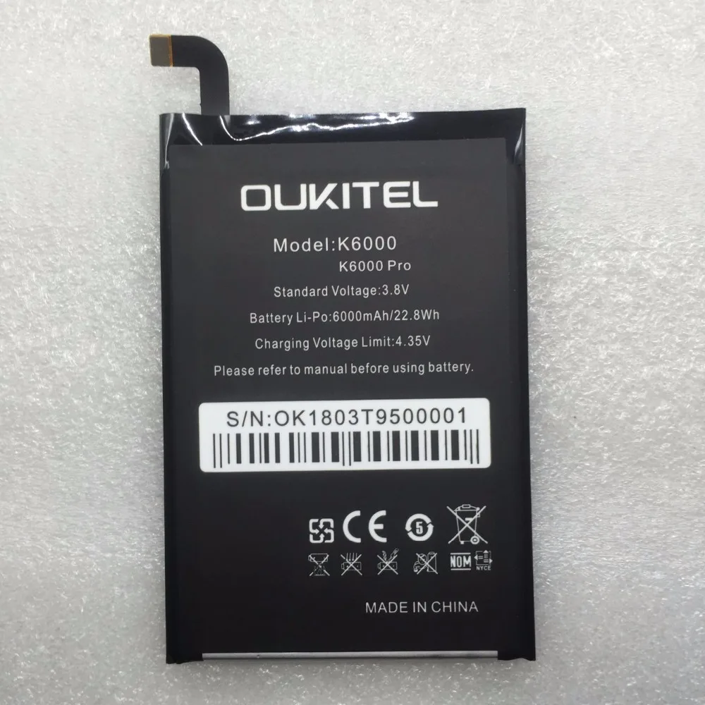 Новинка для Oukitel K6000 Pro батарея замена оригинальная большая емкость 6000 мАч